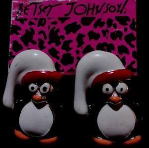 Betsey Johnson penguin earrings